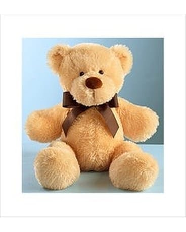 Brown Plush Bear Flower Arrangement