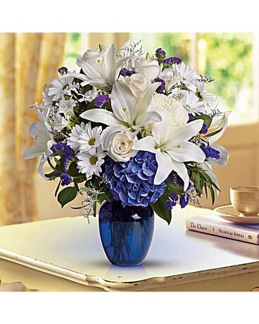 Beautiful in Blue Flower Arrangement