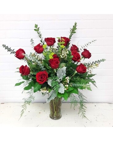 Ravishing Red Roses ~ Bouquet or in a Container Flower Arrangement