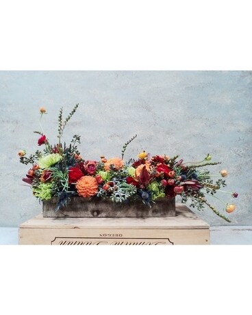 Striking Rustic Botanical Arrangement Flower Arrangement