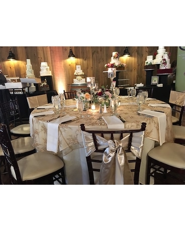 Overlays with Chair Sashes Specialty Arrangement