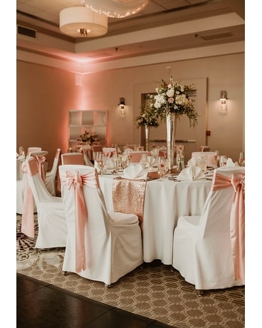 Chair Covers with Sash Rentals Specialty Arrangement