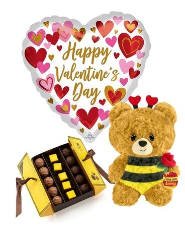 Bumbles Teddy Bundle Flower Arrangement