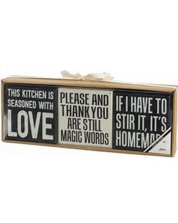 Kitchen Set of 3 Word Blocks Custom product