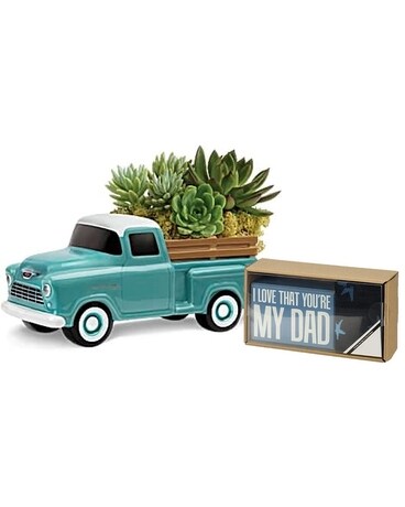 Perfect Chevy Pickup Truck Dad Bundle Flower Arrangement