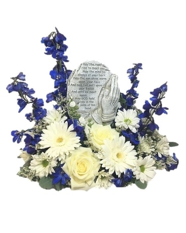 Until We Meet Again Blue & White Flower Arrangement