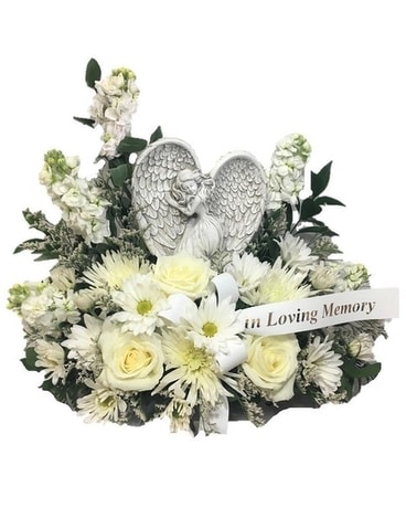 Forever in Our Hearts -All White Flower Arrangement