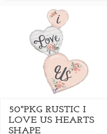 Rustic I Love Us Hearts Shape Balloon Gifts