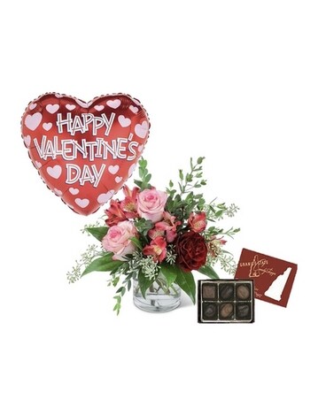 Melt My Heart Valentine Bundle Flower Arrangement