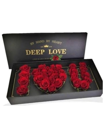 Deep Love Box with 24 Roses Flower Arrangement