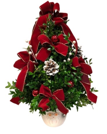 Anne's Handmade Boxwood Tree Flower Arrangement