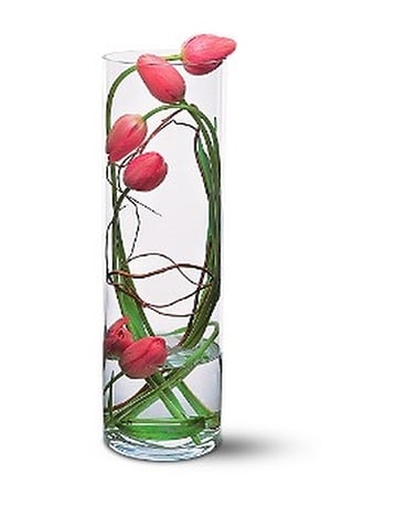 Tulip Under Glass Flower Arrangement