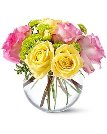 Pink Lemonade Roses Flower Arrangement