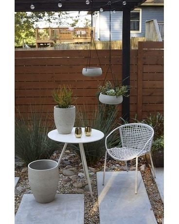 Vero Hanging Planter Flower Arrangement
