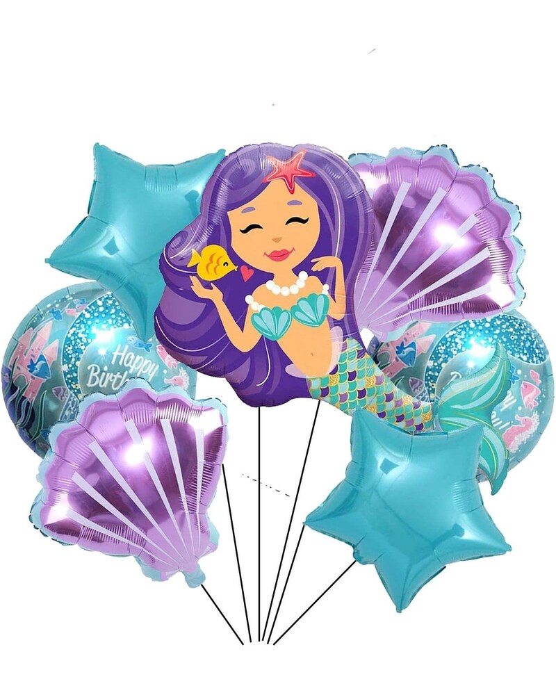 7PCS Mermaid Mylar Balloon Mermaid Balloons in Bellevue WA