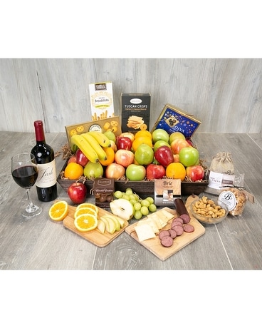 Supreme Fruit & Wine Gourmet Basket Gift Basket