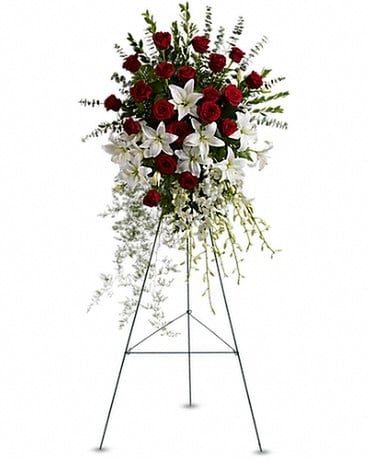 Lily and Rose Tribute Spray Flower Arrangement