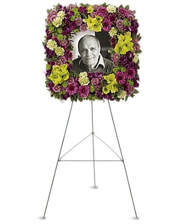 Mosaic of Memories Square Easel Wreath Flower Arrangement
