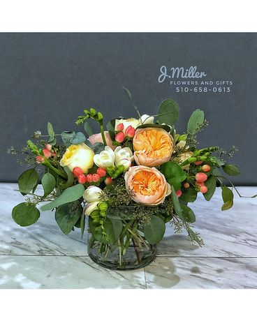 Peach and Berries Flower Arrangement