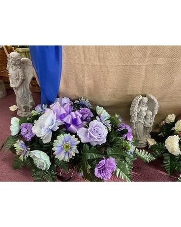 Silk Cematary & Statues in store Sympathy Arrangement