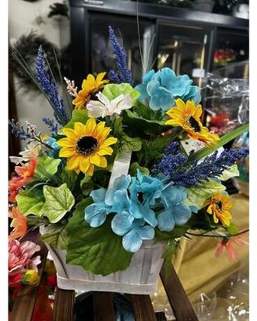 Silk Spring in Basket Flowers