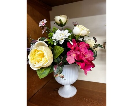 Pretty Pink/ White glass antique container Custom product