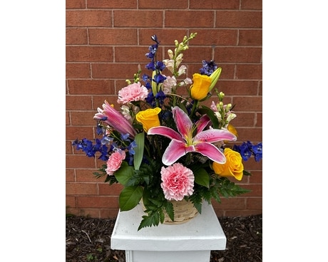 With Sympathy Colors Flower Arrangement