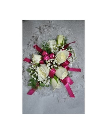 white sweetheart wristlet Flower Arrangement