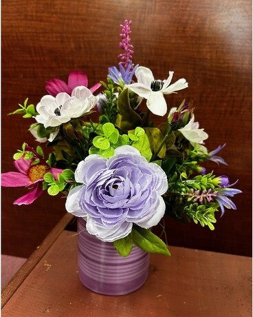 Purple Swirled Silk arrangement Centerpiece