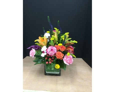 Spontaneous Spring Flower Arrangement