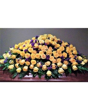 golden memories casket spray Funeral Casket Spray Flowers