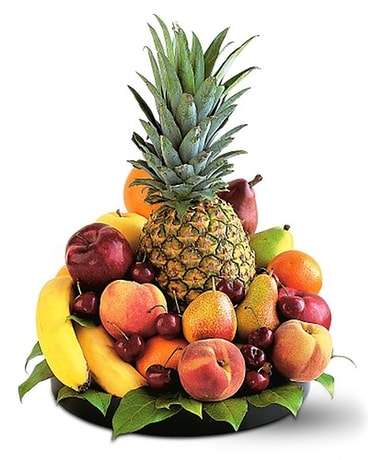 Delightful Fruit Tray Flower Arrangement