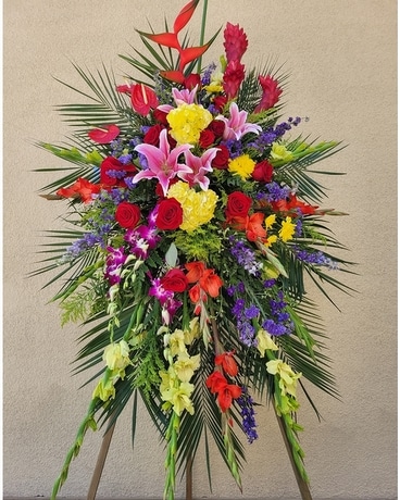 Blooms in Paradise Standing Spray Flower Arrangement