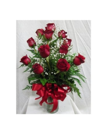 Dozen Roses - Red Flower Arrangement