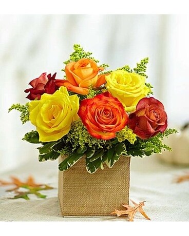 Autumn Blooming Roses Flower Arrangement
