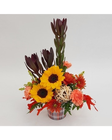 Plaid & Simple Flower Arrangement