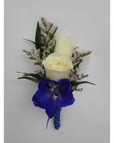 Blue to the Moon Boutonniere Boutonniere