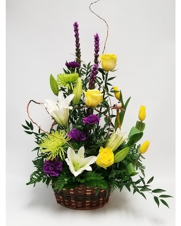 basket of spring Flower Arrangement