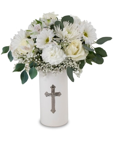 Silver Cross Flower Arrangement