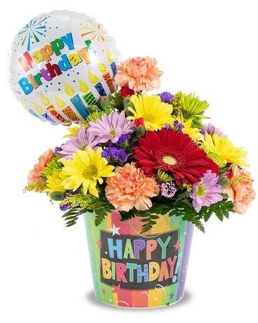 Birthday Surprise Flower Arrangement