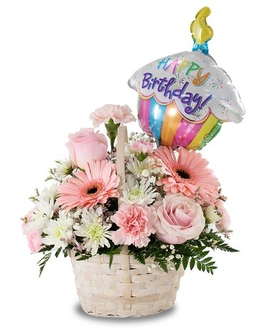 Birthday Wishes Basket Arrangement