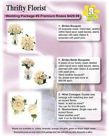Wedding Package 5 (Metro Detroit Only) Flower Arrangement