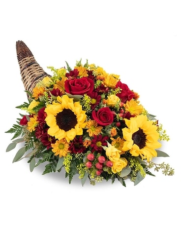 Bountiful Cornucopia Flower Arrangement