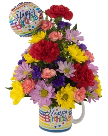 Happy Birthday Surprise Flower Arrangement