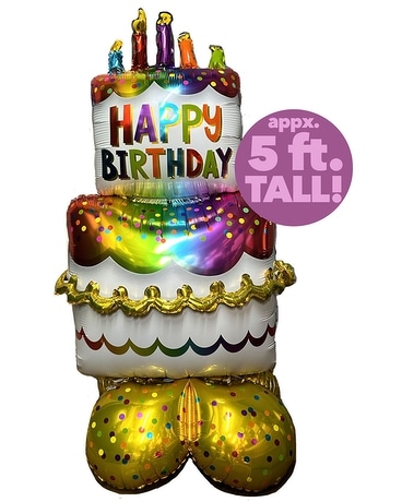X Large Mylar Birthday Cake Balloon 5ft Balloons