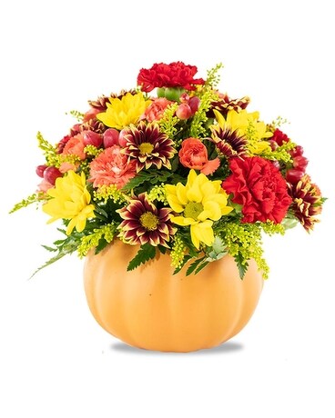 Pumpkin Spice Centerpiece Flower Arrangement