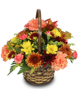 Autumn Harvest Basket Arrangement