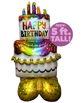 X Large Mylar Birthday Cake Balloon 5ft Balloons