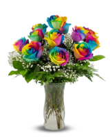 Rainbow Radiance Rose Bouquet in Southfield MI - Thrifty Florist