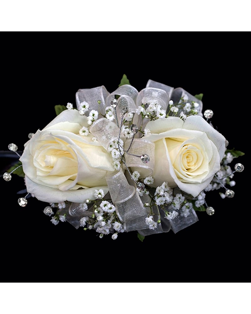2 Rose Wrist Corsage with Rhinestone Sprays in Southfield MI